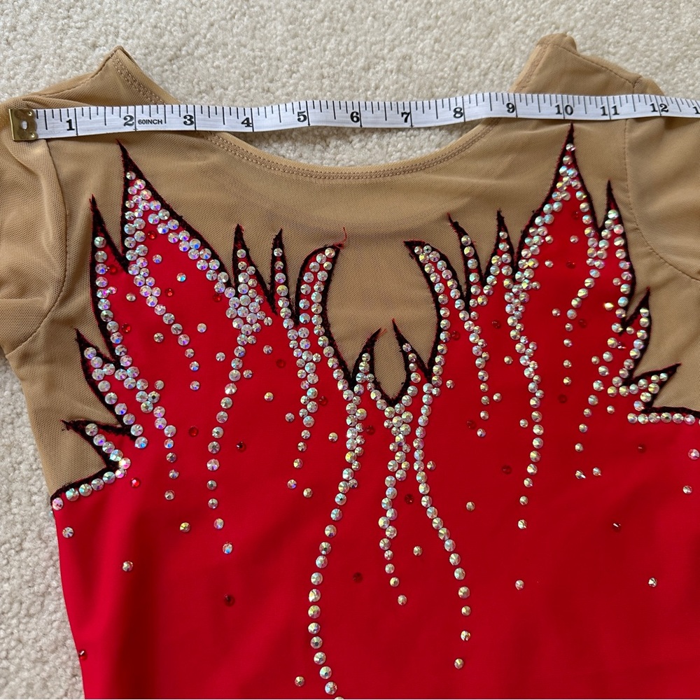 New Figure Skating Dress Size 12 (7~10T) with Hair Scrunchies (130~140cm) - Picture 6 of 10